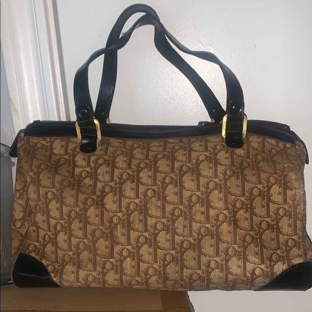 Dior Vintage Trotter Monogram Boston Bag